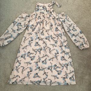 Girl’s Flower Print Off-Shoulder Dress